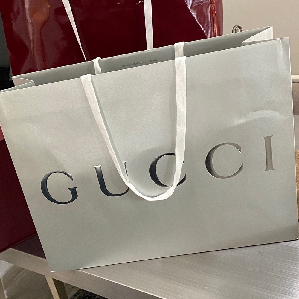 Gucci Silver Shopping Bag
